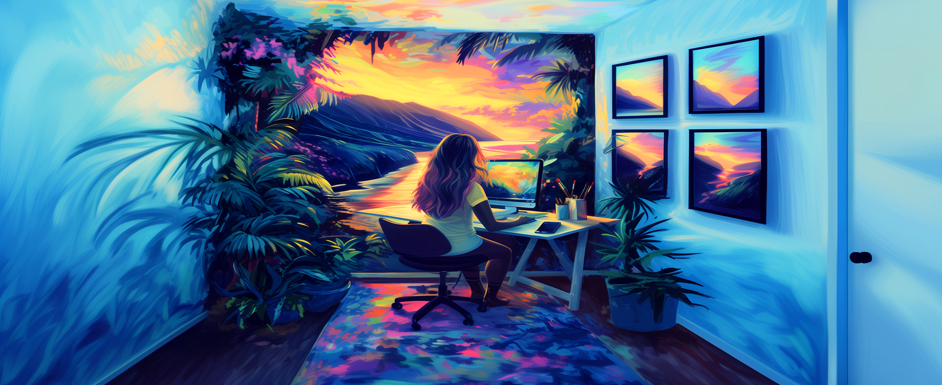 Hero Image showcasing vibrant art prints by Georgia