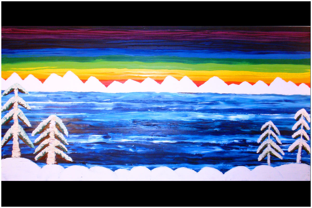 Lake Tahoe Winter Sunset Oil Painting