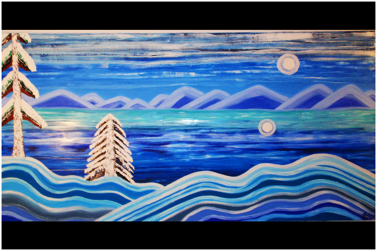 Full Moon Lake Tahoe Oil Painting