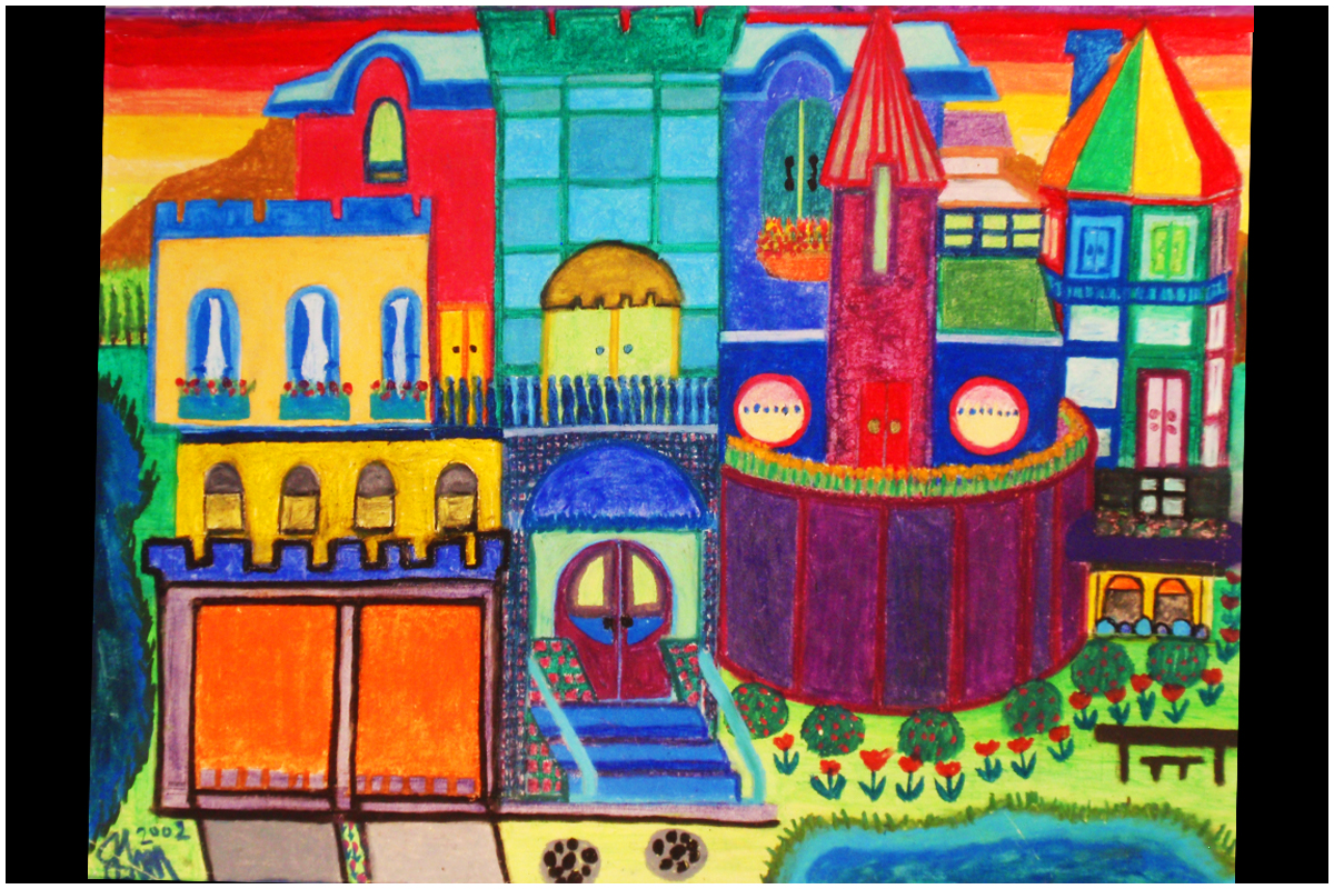 Oil Pastel Castle Creation