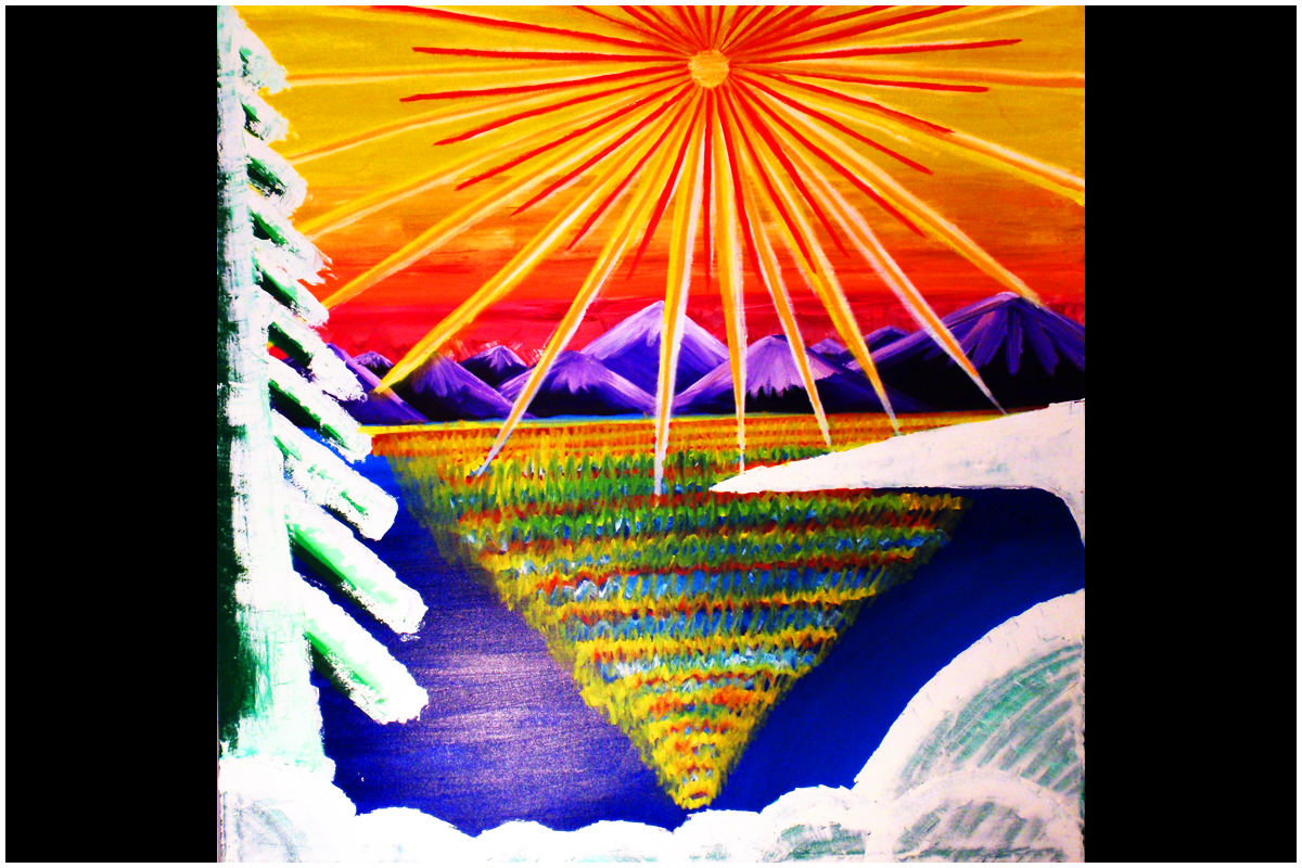 Lake Tahoe Winter Sunset Oil Painting