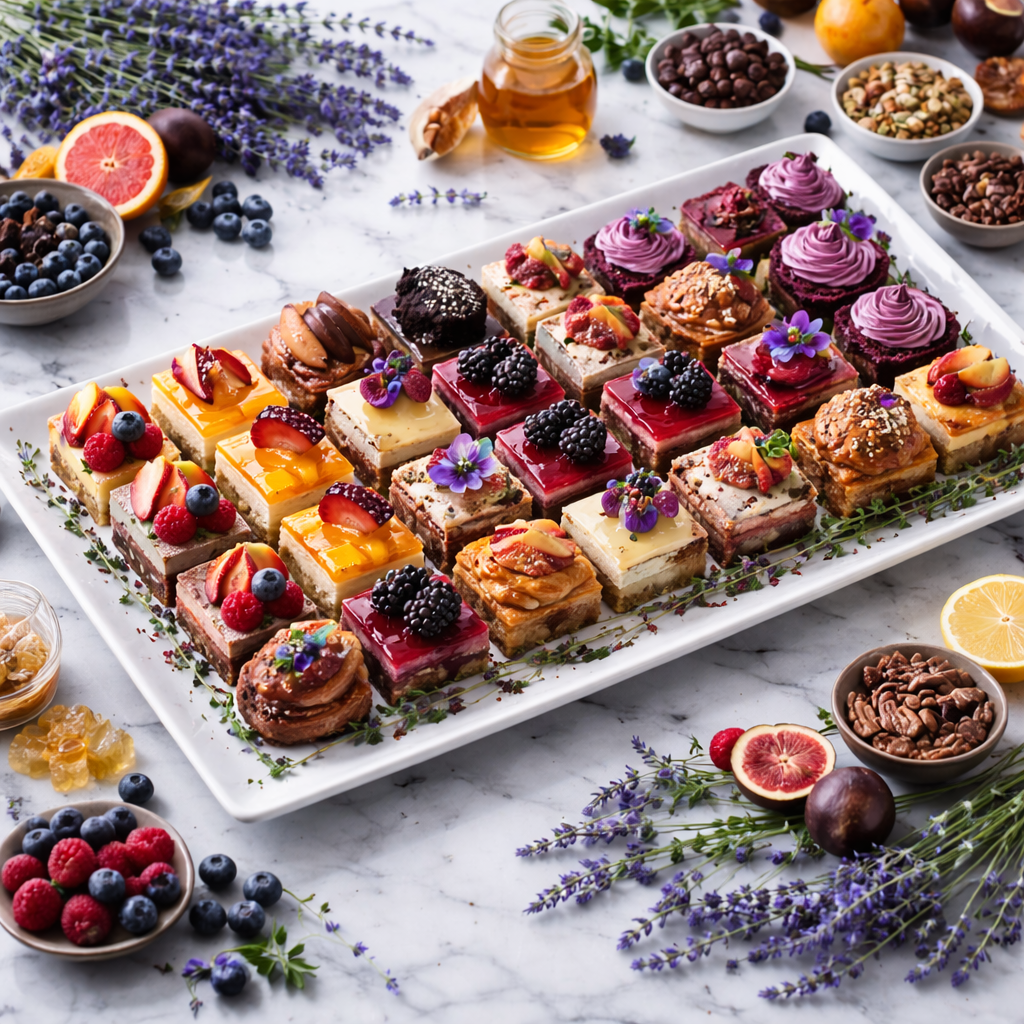 Large luxury dessert party platter filled with assorted artisan pastries including croissants, danishes, galettes, and rolls arranged on a light marble surface