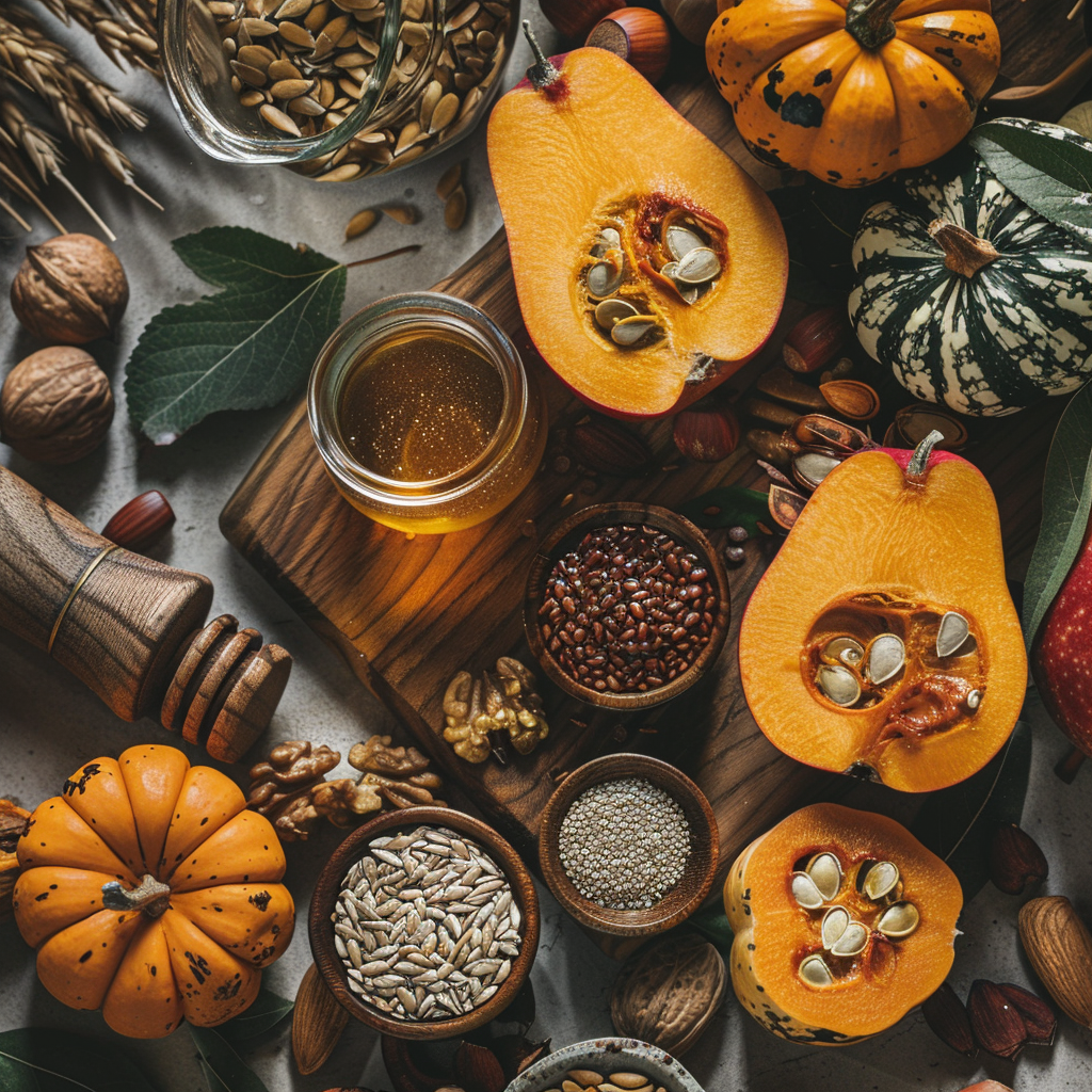 Fall apples, squash, seeded breads, warm pastries, and cozy deli pairings