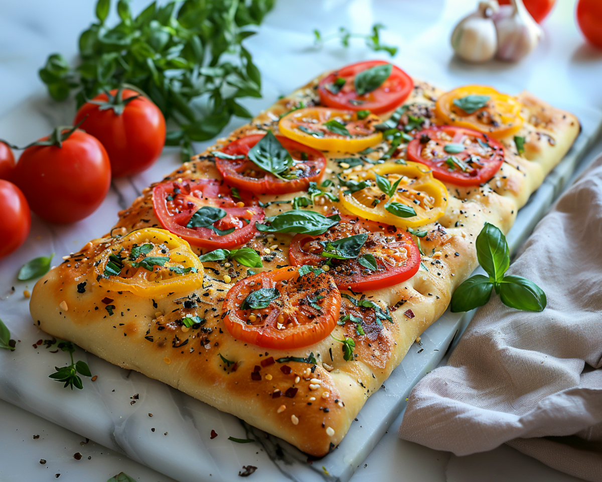 Heirloom Tomato Bloom Focaccia