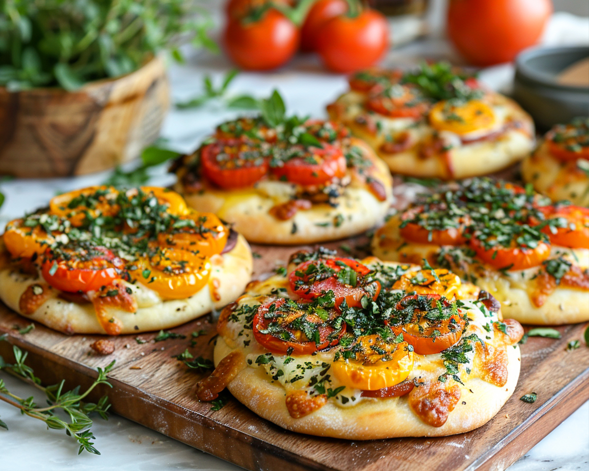 Mini Garden Veggie Pizzas