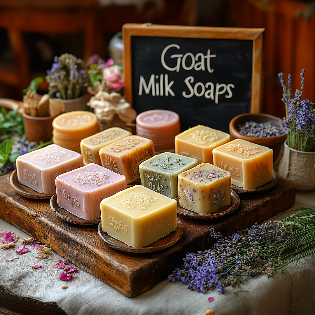Goat Milk Soaps with Floral and Herbal Scents