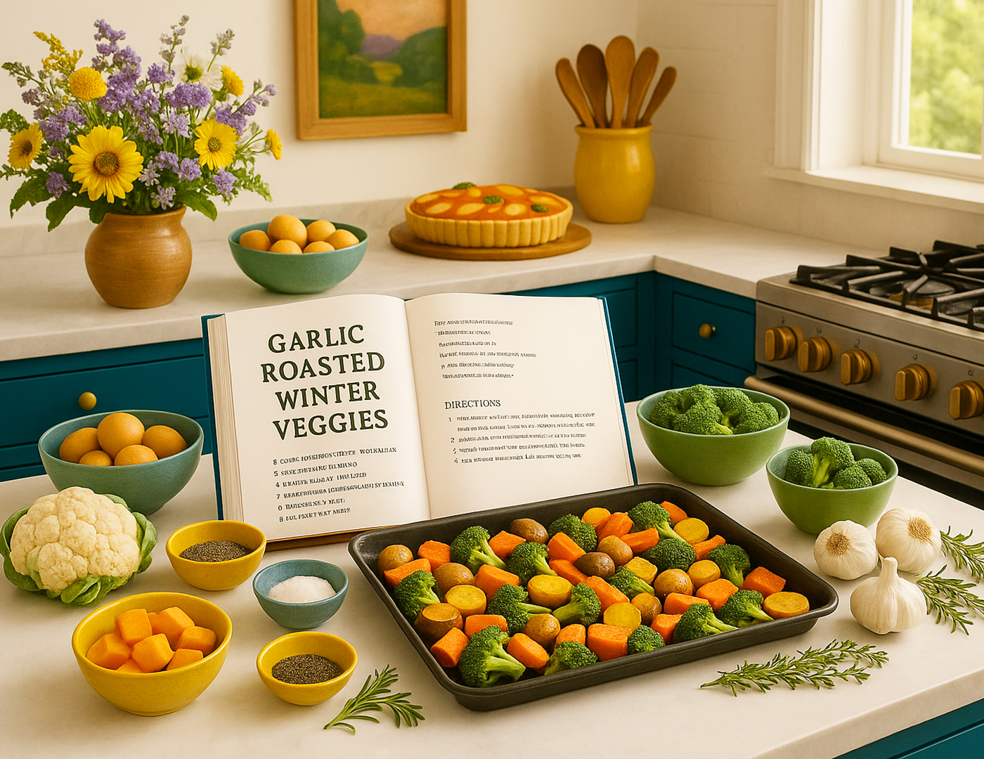 Garlic Herb Roasted Winter Veggies