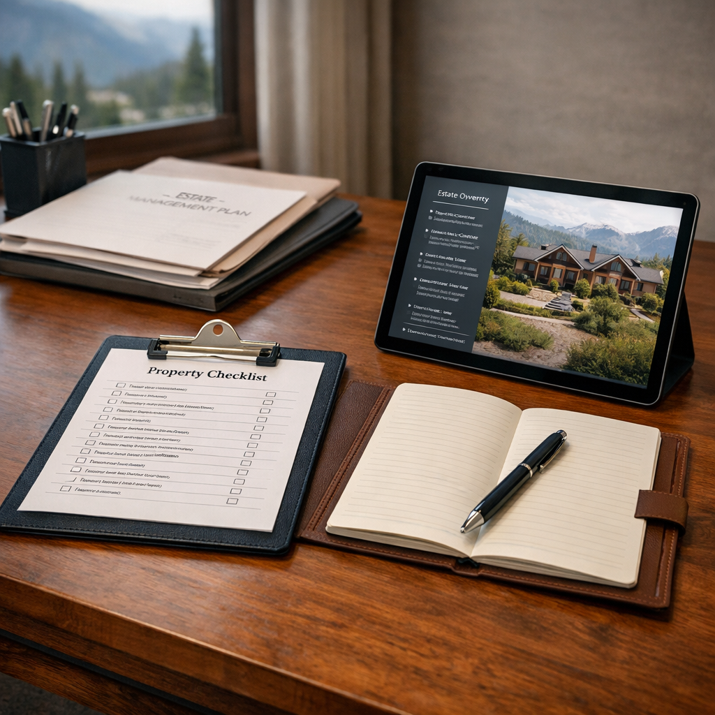 Estate oversight planning materials and property documentation